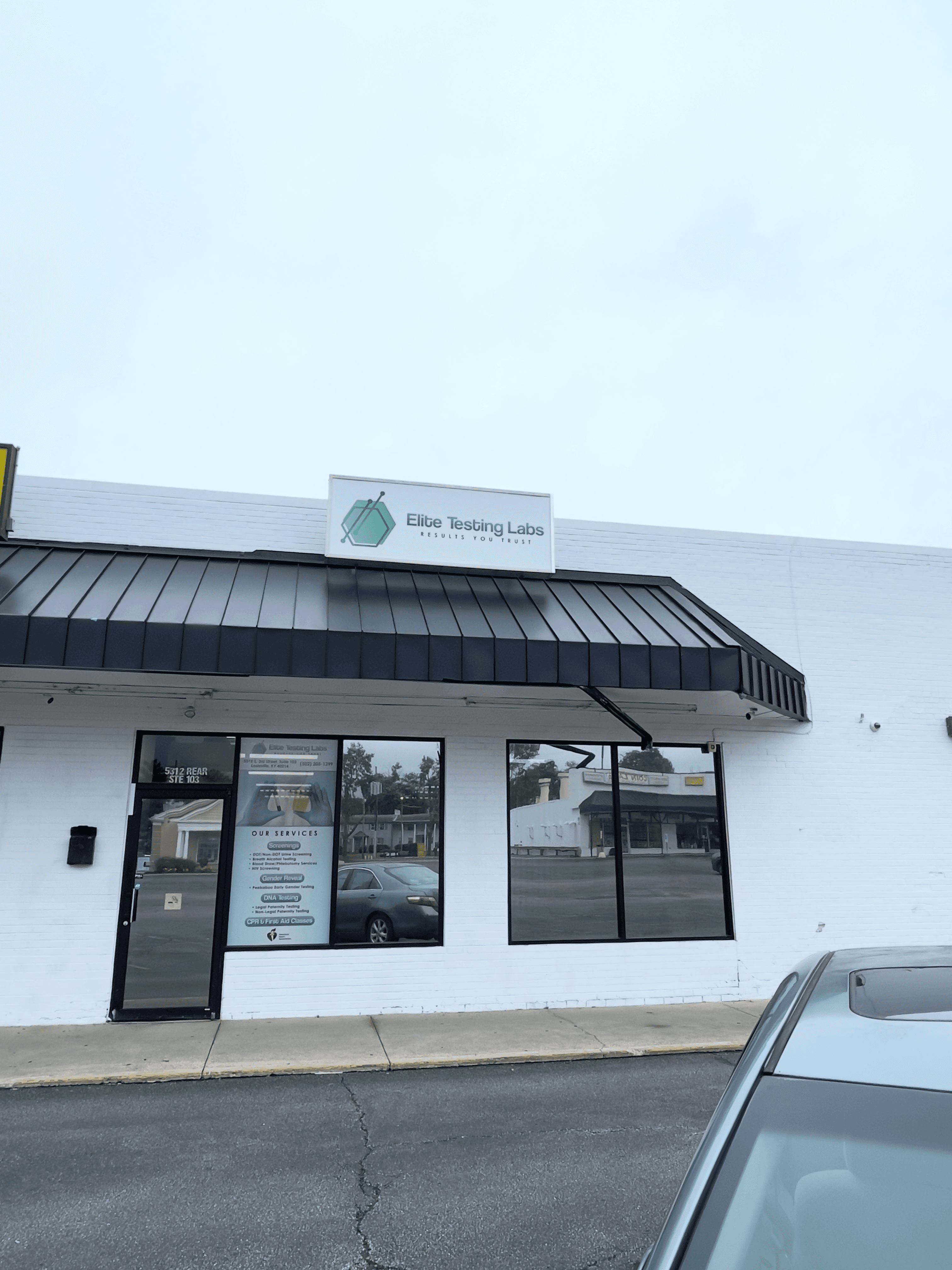 Elite Testing Labs building exterior at 5312 S 3rd St Louisville KY