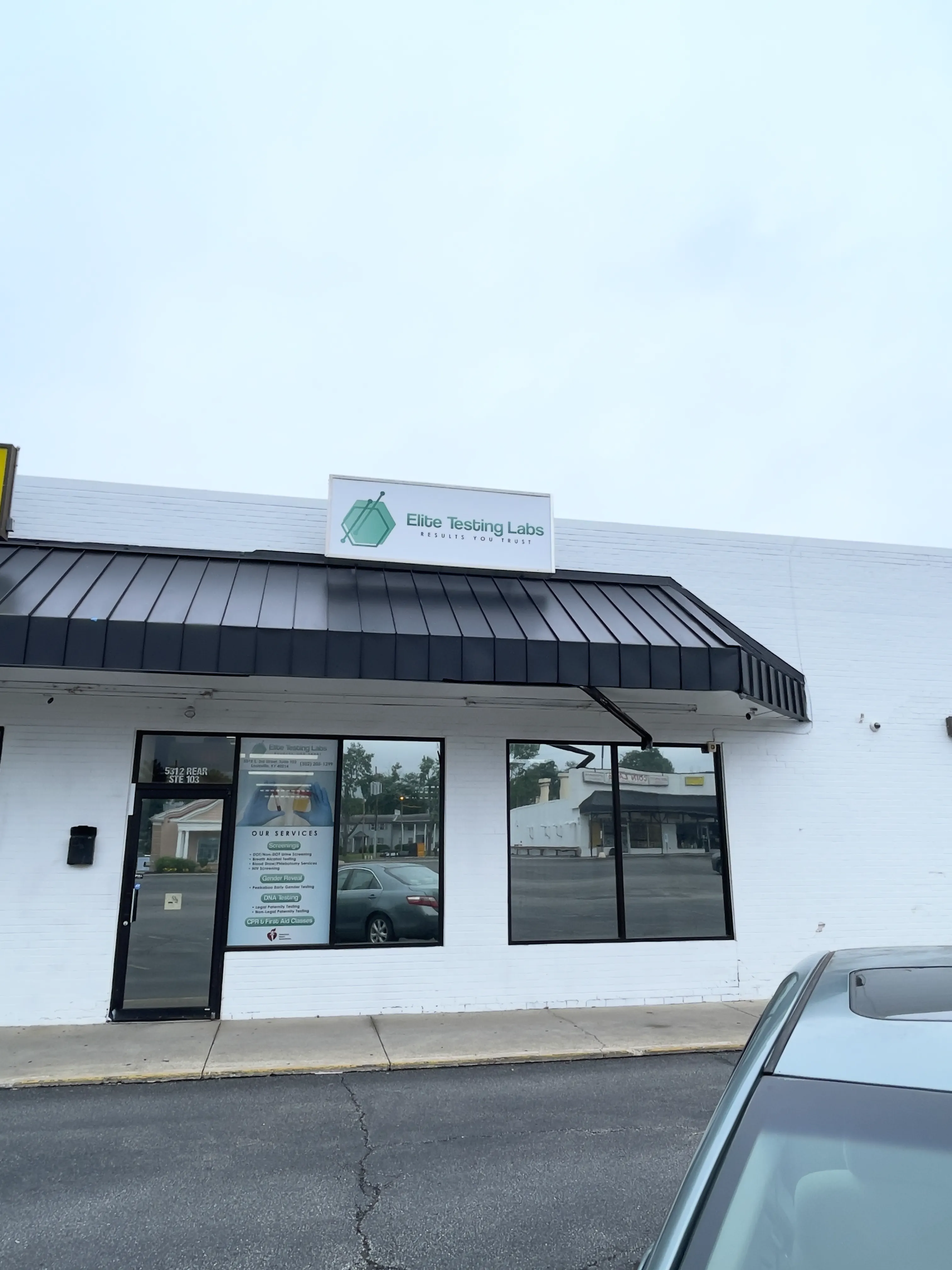 Elite Testing Labs building exterior at 5312 S 3rd St South Louisville KY